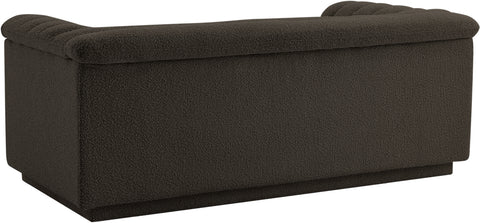 Faye 72" Brown Boucle Fabric Upholstered Loveseat, 1 Piece
