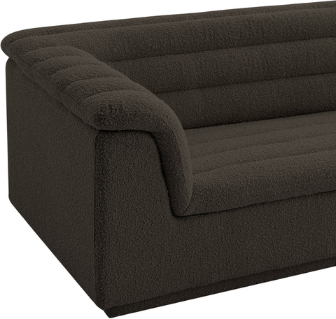 Faye 72" Brown Boucle Fabric Upholstered Loveseat, 1 Piece