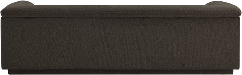 Faye 94" Brown Boucle Fabric Upholstered Sofa, 1 Piece