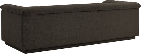 Faye 94" Brown Boucle Fabric Upholstered Sofa, 1 Piece