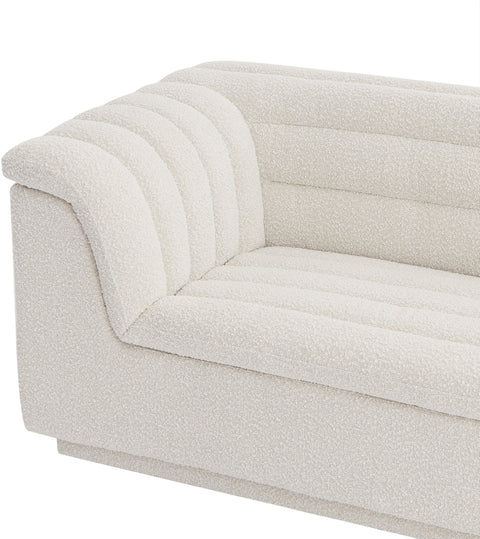 Faye Cream Boucle Fabric Upholstered Chair, 1 Piece (Style 2)