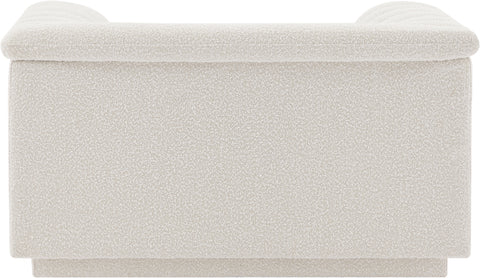 Faye Cream Boucle Fabric Upholstered Chair, 1 Piece (Style 2)