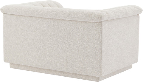 Faye Cream Boucle Fabric Upholstered Chair, 1 Piece (Style 2)
