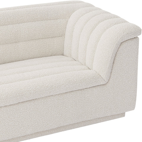 Faye Cream Boucle Fabric Upholstered Chair, 1 Piece (Style 2)