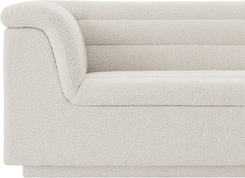 Faye 72" Cream Boucle Fabric Upholstered Loveseat, 1 Piece