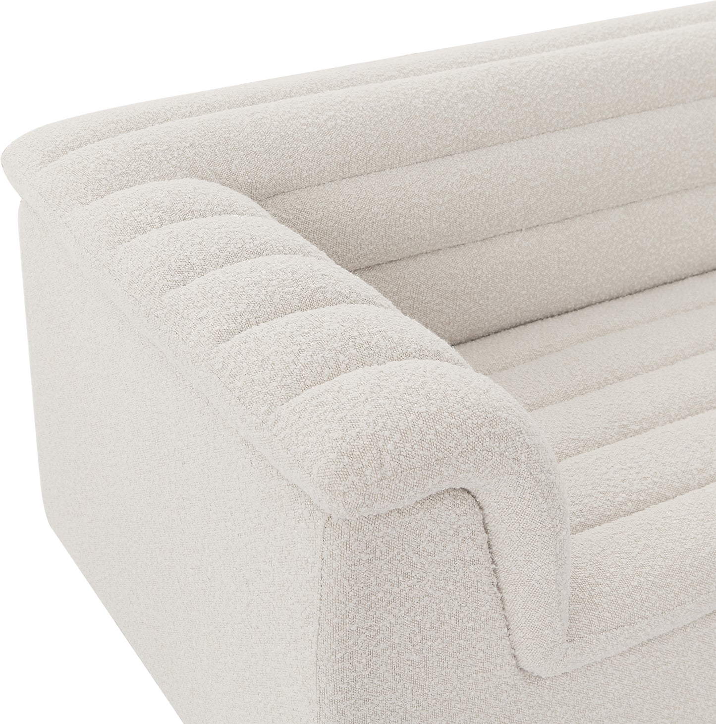 dillard cream boucle fabric loveseat l