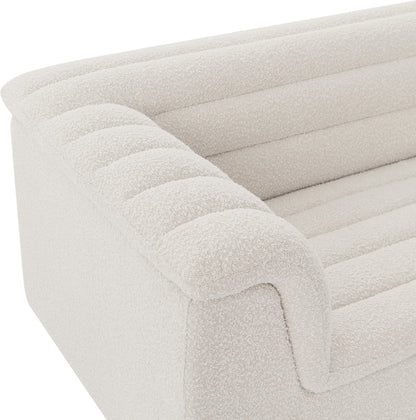 Dillard Cream Boucle Fabric Loveseat L