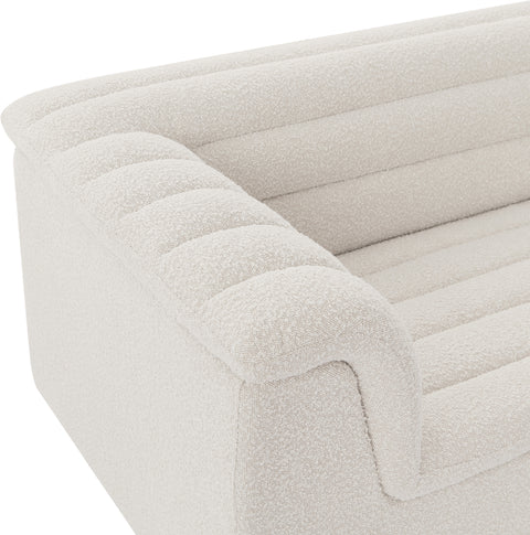 Faye 72" Cream Boucle Fabric Upholstered Loveseat, 1 Piece