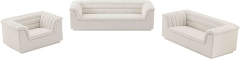 Faye 72" Cream Boucle Fabric Upholstered Loveseat, 1 Piece