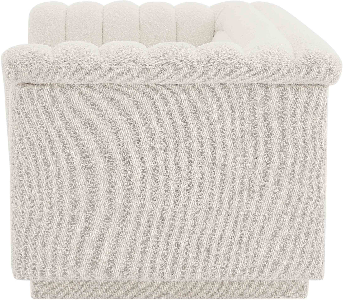 dillard cream boucle fabric loveseat l