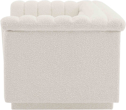 Dillard Cream Boucle Fabric Loveseat L