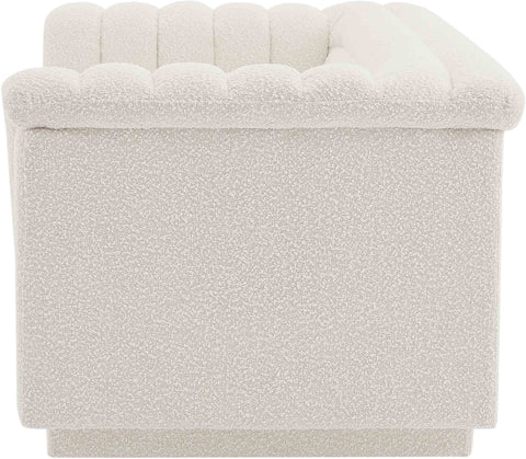 Faye 72" Cream Boucle Fabric Upholstered Loveseat, 1 Piece