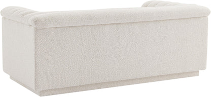 Dillard Cream Boucle Fabric Loveseat L