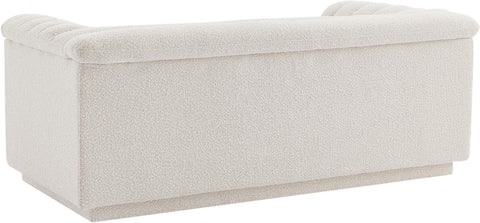 Faye 72" Cream Boucle Fabric Upholstered Loveseat, 1 Piece