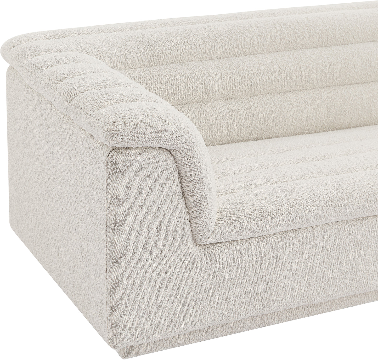 dillard cream boucle fabric loveseat l