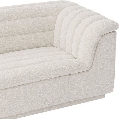 Dillard Cream Boucle Fabric Loveseat L