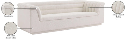 Dillard Cream Boucle Fabric Sofa S