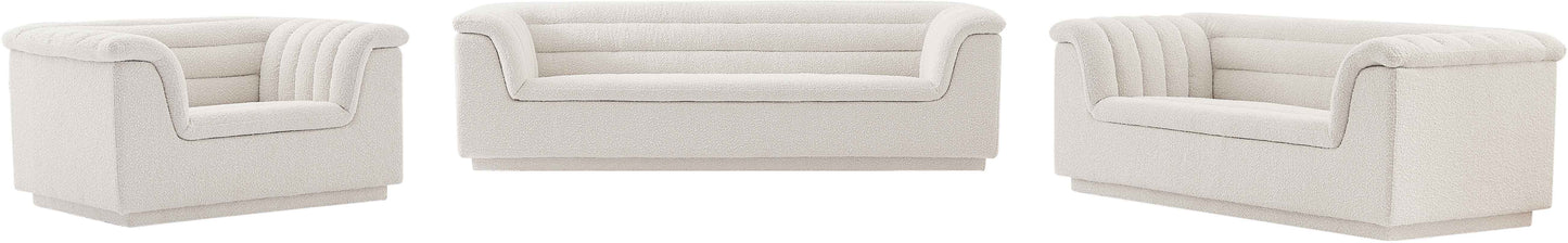 dillard cream boucle fabric sofa s