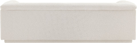 Faye 94" Cream Boucle Fabric Upholstered Sofa, 1 Piece