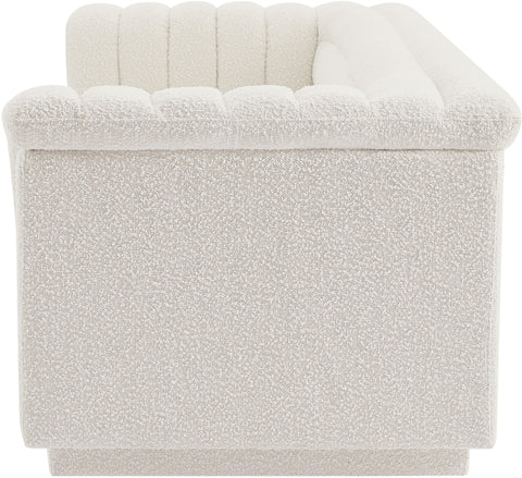 Faye 94" Cream Boucle Fabric Upholstered Sofa, 1 Piece