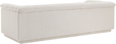 Faye 94" Cream Boucle Fabric Upholstered Sofa, 1 Piece