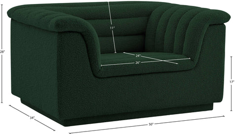 Faye Green Boucle Fabric Upholstered Chair, 1 Piece (Style 2)