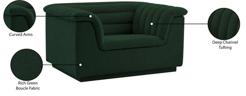 Faye Green Boucle Fabric Upholstered Chair, 1 Piece (Style 2)
