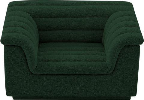Faye Green Boucle Fabric Upholstered Chair, 1 Piece (Style 2)