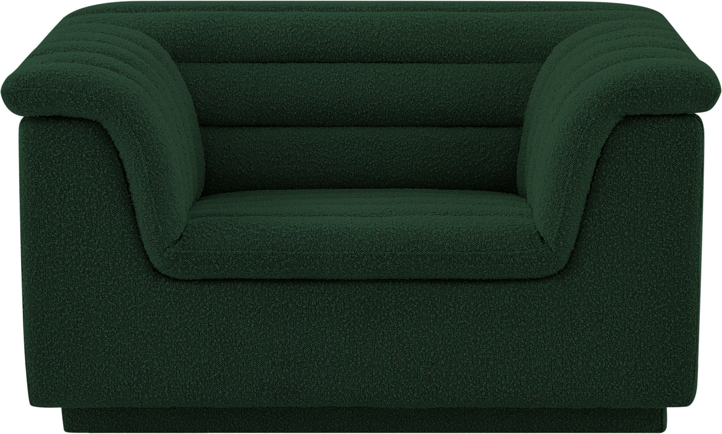 dillard green boucle fabric chair c