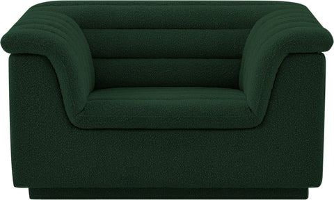 Faye Green Boucle Fabric Upholstered Chair, 1 Piece (Style 2)