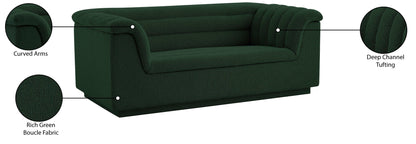 Dillard Green Boucle Fabric Loveseat L