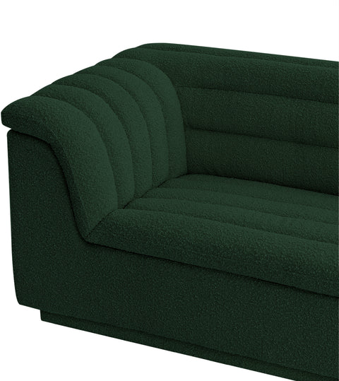 Faye 72" Green Boucle Fabric Upholstered Loveseat, 1 Piece