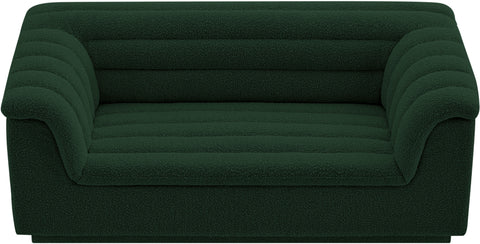 Faye 72" Green Boucle Fabric Upholstered Loveseat, 1 Piece