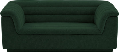 Dillard Green Boucle Fabric Loveseat L