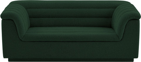 Faye 72" Green Boucle Fabric Upholstered Loveseat, 1 Piece
