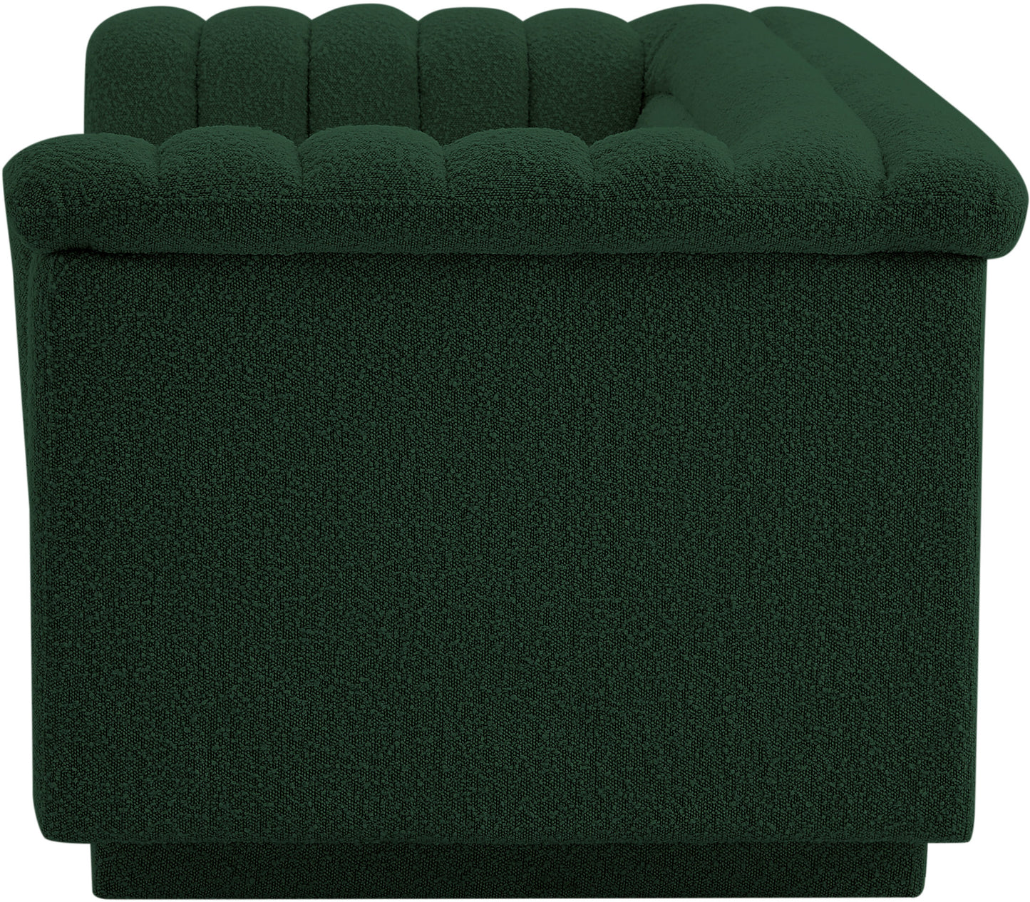 dillard green boucle fabric loveseat l