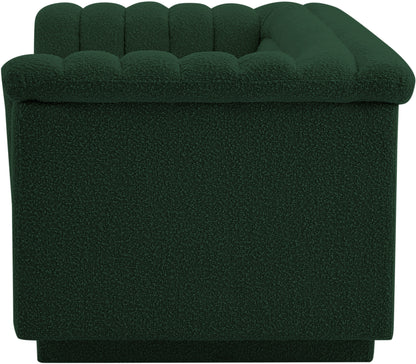 Dillard Green Boucle Fabric Loveseat L