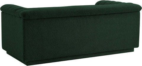 Faye 72" Green Boucle Fabric Upholstered Loveseat, 1 Piece