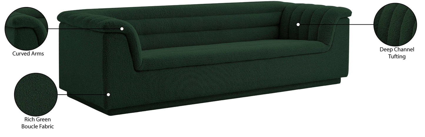 dillard green boucle fabric sofa s