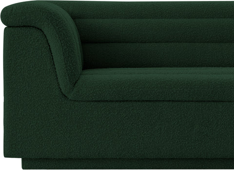 Faye 94" Green Boucle Fabric Upholstered Sofa, 1 Piece