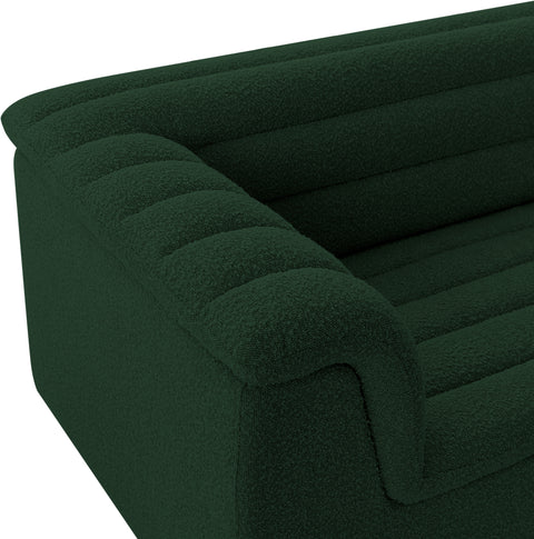Faye 94" Green Boucle Fabric Upholstered Sofa, 1 Piece