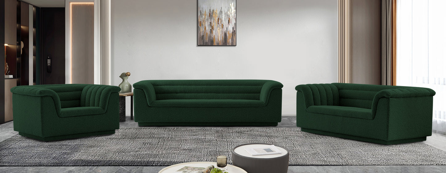 dillard green boucle fabric sofa s