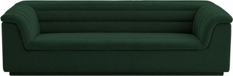 Faye 94" Green Boucle Fabric Upholstered Sofa, 1 Piece