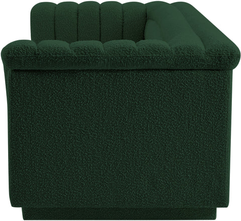 Faye 94" Green Boucle Fabric Upholstered Sofa, 1 Piece