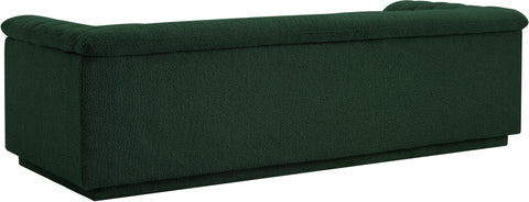 Faye 94" Green Boucle Fabric Upholstered Sofa, 1 Piece