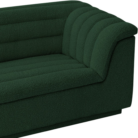 Faye 94" Green Boucle Fabric Upholstered Sofa, 1 Piece