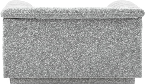Faye Grey Boucle Fabric Upholstered Chair, 1 Piece (Style 2)