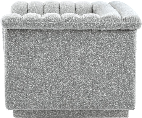 Faye Grey Boucle Fabric Upholstered Chair, 1 Piece (Style 2)