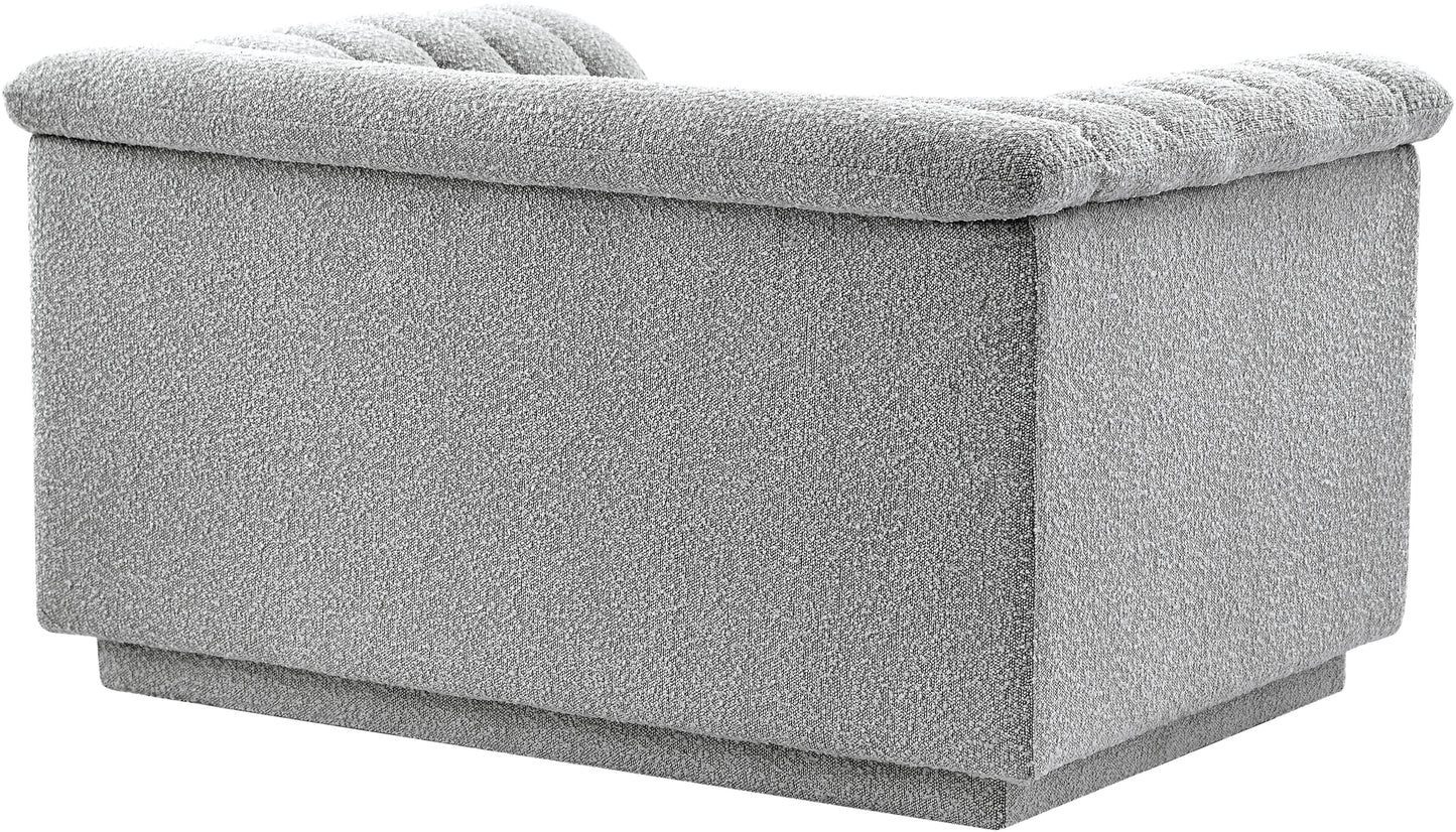 dillard grey boucle fabric chair c