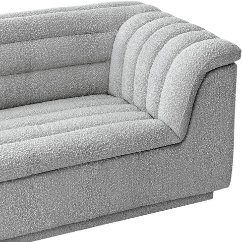Faye Grey Boucle Fabric Upholstered Chair, 1 Piece (Style 2)